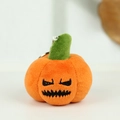 Funny orange plush pumpkin keychain with scary face embroidery for Halloween decor - Expression 3 / About 7cm