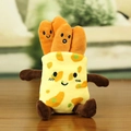 Cute french fries plush toy keychain with smiling faces and yellow dotted box - Jianbing Style