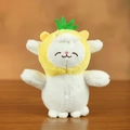 Cute plush sheep keychain with yellow pineapple hat and soft white faux fur texture - Pineapple Sheep / Yellow / Approx. 14cm