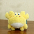 Cute yellow plush crab keychain with blue eyes and rosy cheeks for bag decoration - Yellow Crab