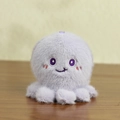 Plush purple octopus keychain with soft fur and cute embroidered face details - Purple Octopus
