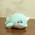 Plush mint green narwhal whale keychain toy with soft horn and embroidery details - Blue Narwhal