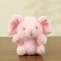 Portachiavi a forma di elefante in peluche rosa con morbida pelliccia e perline per borse - Stile Seduto / Rosa Ciliegia