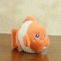 Cute plush clownfish keychain toy in orange and white with soft embroidered eyes - Orange Clownfish