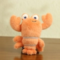 Cute orange plush lobster keychain with fluffy fur and large eyes for bags - Orange Lobster
