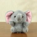 Portachiavi a forma di elefante in peluche grigio e rosa per borse e decorazione - Stile Seduto / Grigio Medio