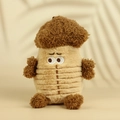 Schattige dennenappel pluche hanger met bruine krulvacht en geborduurd gezicht - Bruin / 15CM