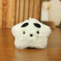Porte-clés étoile en peluche blanche douce avec détails de joues roses mignonnes - Style Étoile / Env. 8cm