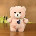 Simpatico orsetto di peluche rosa chiaro con ciondolo a chitarra e catena a sfere - Rosa