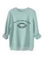 Detail of mint green sweatshirt with 'tis the damn season text and football graphic - Light Green