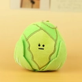 Llavero de peluche de col verde con expresión divertida y cadena de bolas doradas - Repollo