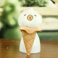 Adorabile portachiavi a forma di orsetto gelato in peluche con ricami dettagliati - 13cm / Bianco