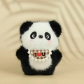 Cute plush panda keychain with pink cheeks and an I Love You embroidered bib - 12cm / Brown Bib Style