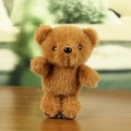 Portachiavi orsetto di peluche marrone con pelliccia morbida e piccoli occhi neri - Marrone Scuro / 14cm