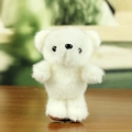 Portachiavi orsetto di peluche bianco con pelliccia morbida e dettagli marroni - Bianco / 14cm