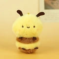 Cute yellow chubby bee plush keychain featuring soft faux fur and embroidery - Bee / Small