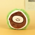 Llavero de peluche castaña con pelo verde y cara sonriente para colgar en bolsos - Altura unos 10cm / Verde