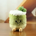 Lindo colgante de felpa de cupcake degradado verde con cereza y llavero plateado - Verde
