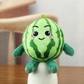 Llavero de sandía de peluche con cara bordada y rayas verdes para bolsos - Estilo Sonrisa