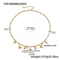 Specifiche dettagliate delle dimensioni per collana a farfalla in acciaio inossidabile - 40+5cm / Collana Oro (TXP388)