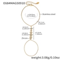Détails de la gourmette à main étoile dorée en acier inoxydable avec zircon et mesures - Étoile (E684) / Or