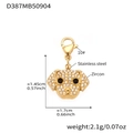 Golden puppy charm in 5A zircon and stainless steel with size measurements - Gold Puppy Pendant (D387)