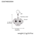 Sparkling zircon puppy charm in stainless steel with lobster clasp for necklaces - Steel Puppy Pendant (D387)