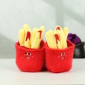 Cute plush french fries keychain pendant with embroidered cartoon face in red and yellow - French Fries