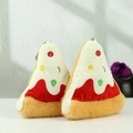 Cute pizza plush keychain pair with detailed embroidery and sturdy metal ring - Pizza