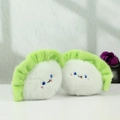 Cute plush cabbage dumpling keychain pendants with soft green fur and embroidery - Dumpling