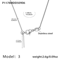Collana a serpente regolabile in acciaio inossidabile placcato oro 18k con moschettone - 49cm / Catena A Serpente (P1178-3) / Colore acciaio