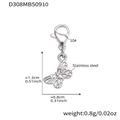 Gepolijste roestvrijstalen vlinderhanger met kreeftsluiting voor gepersonaliseerde sieraden - Alleen Vlinder Hanger (Zonder Ketting) / Zilver