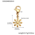 Gouden roestvrijstalen zonnebloem hanger met kreeftsluiting voor halskettingen - Madeliefstijl Gouden Hanger (D392)