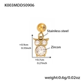 Dettagli del ciondolo a gufo in acciaio inossidabile dorato e zirconi brillanti - Ciondolo a Orso (K003) / Oro