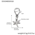 Zilveren roestvrijstalen libelle hanger met karabijnsluiting voor doe-het-zelf sieraden - Libelstijl Stalen Hanger (D393)