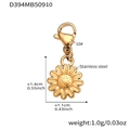 Gouden roestvrijstalen madeliefje hanger voor DIY kettingen met kreeftsluiting - Zonnebloemstijl Gouden Hanger (D394)