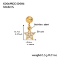 Pendente a stella in acciaio inossidabile dorato con cinque zirconi e dimensioni - Ciondolo a Stella-S (K006) / Oro