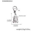 Zilveren roestvrijstalen kever hanger met afmetingen en karabijnsluiting - Keverstijl Stalen Hanger (D396)
