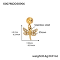 Ciondolo a libellula dorata in acciaio inossidabile con zirconi per gioielli fai da te - Ciondolo a Libellula (K007) / Oro