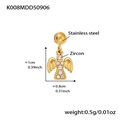 Ciondolo a angelo in acciaio inossidabile dorato con zircone per gioielli fai da te - Ciondolo ad Angelo (K008) / Oro