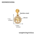 Pendaglio albero della vita dorato con bordo in zirconi e acciaio inossidabile - Ciondolo Albero della Vita (K009) / Oro