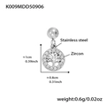 Ciondolo albero della vita in acciaio inossidabile argento con zirconi e design circolare - Ciondolo Albero della Vita (K009) / Colore acciaio