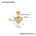 Ciondolo a cuore dorato in acciaio inossidabile con zircone 5A per collane - Ciondolo a Cuore (K013) / Oro