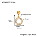 Pendente ruota panoramica in acciaio placcato oro 18k con zircone a cuore e quadrifoglio - Ciondolo a Cerchio (K014) / Oro