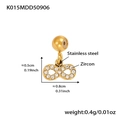 Pendaglio infinito dorato in acciaio inossidabile con zirconi 5A per gioielli - Ciondolo Infinito (K015) / Oro