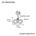 Ciondolo infinito argento con zirconi in acciaio inossidabile, larghezza di 0,8 cm - Ciondolo Infinito (K015) / Colore acciaio