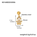Pendente ragazza in acciaio inossidabile dorato con zirconi e dimensioni prodotto - Ciondolo a Bambina (K016) / Oro