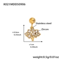 Ciondolo ad albero in acciaio inox dorato con zircone 5A per gioielli fai da te - Ciondolo Albero di Mele (K021) / Oro