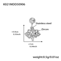 Ciondolo albero della vita argento in acciaio inossidabile con zirconi da 0,9cm - Ciondolo Albero di Mele (K021) / Colore acciaio