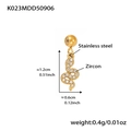 Pendente a forma di serpente in acciaio inossidabile dorato con zirconi bianchi - Ciondolo a Serpente (K023) / Oro